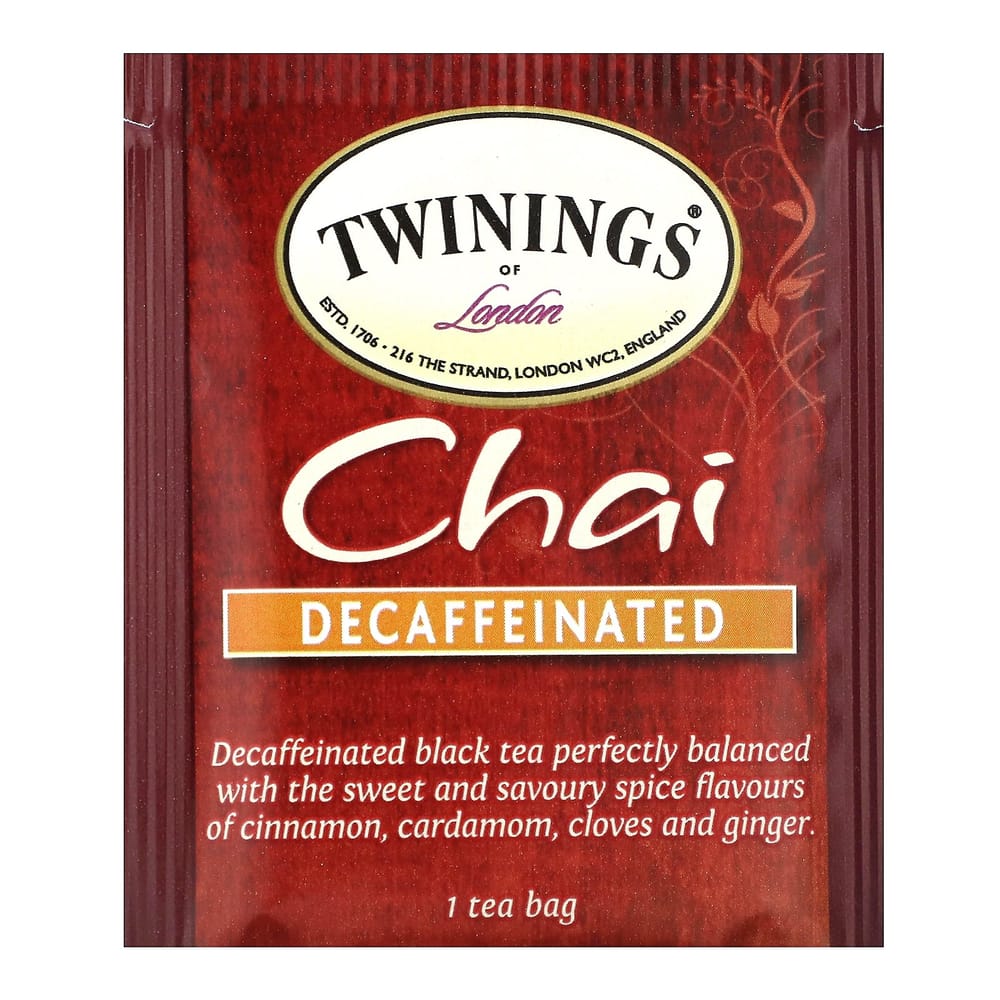 Черный чай Twinings со вкусом чая масала без кофеина, 20 чайных пакетиков, 40 г (1,41 унции)