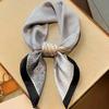 Women's Small Silk Scarf | Korean INS-Style Small Square Scarf Neckerchief for Neck Protection Summer Sun Protection Scarf & Light Shawl