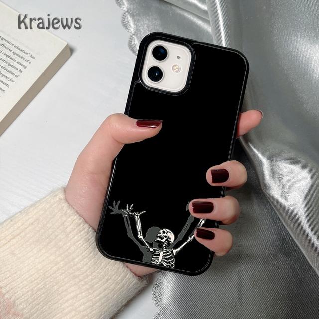 Krajews Aesthetics Skeleton soft Phone Case Cover For iPhone 17 Air 16 15 14 plus 12 13 pro max coque Fundas