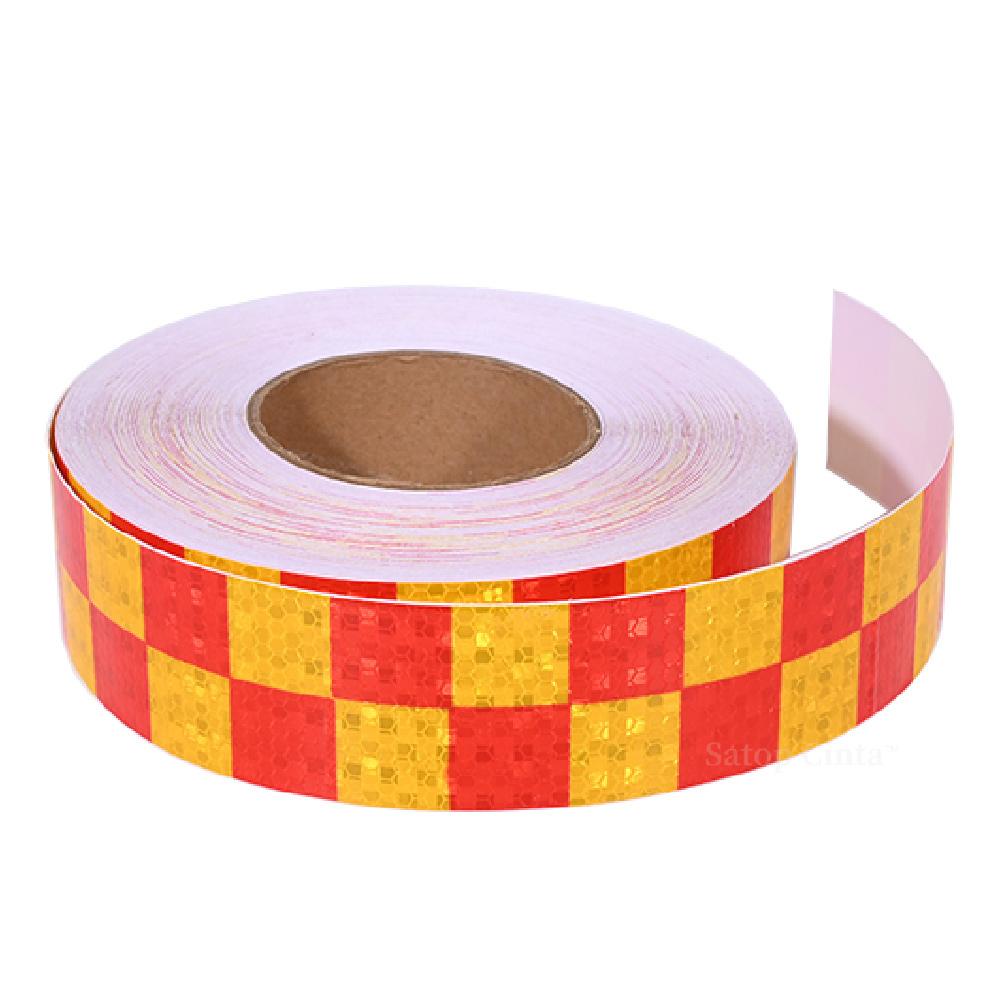 5CM*5M Checkered Car Reflective Sticker Waterproof Safety Warning Reflector Self-Adhesive Conspicuity Tape For Truck Motorcycle
