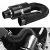1 Set Universal Car 3 Inch Carbon Fibre Cold Air Filter Feed Enclosed Intake Induction Pipe Hose Kit