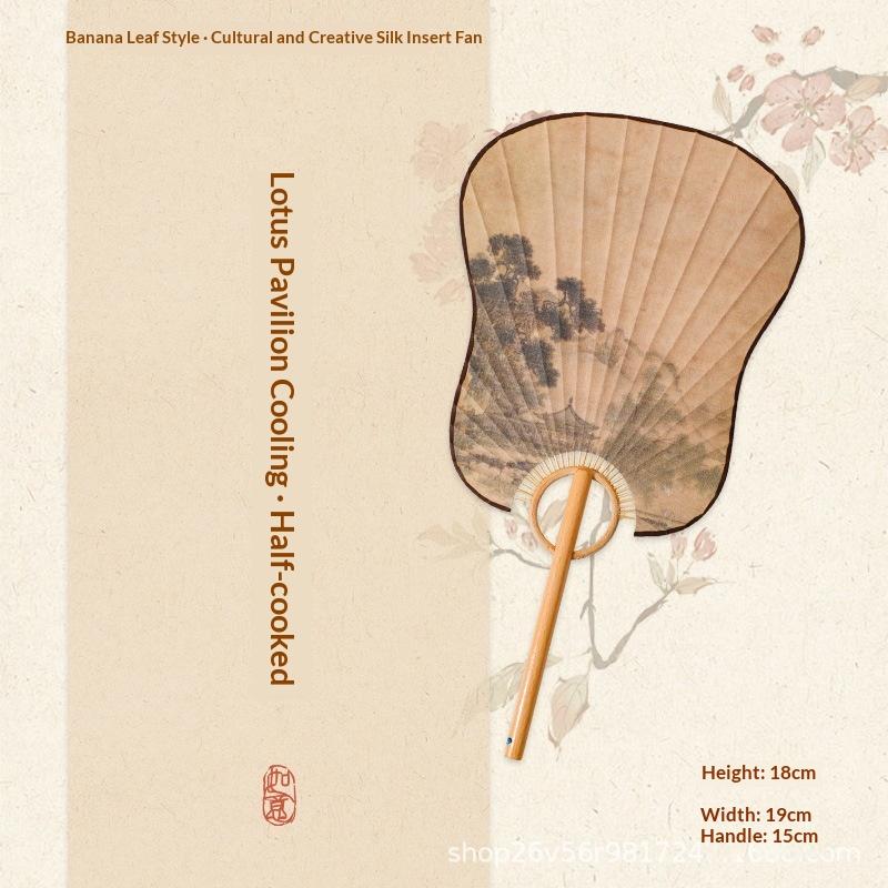 Wooden Shank Xuan Paper Fan Diy Calligraphy Handmade Vintage Group Fan Elegant Design Semi Mature Painting Hand Fan Female