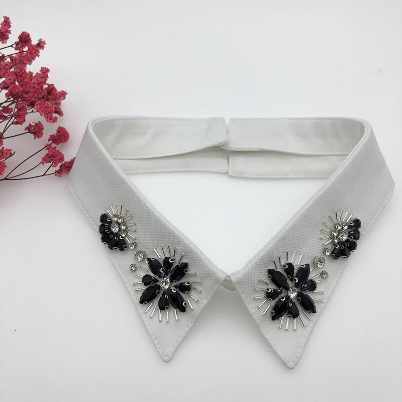 Beading Fake Collar Women Elegant Diamond Detachable Collars for Woman False Shawl Shoulder Wrap Lapel False Collars Woman Tie