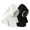 Halloween Cape Hood Medieval Death Hat Solid Color Retro Dark Style Cosplay Costume Stage Show Performance Shawl Cap