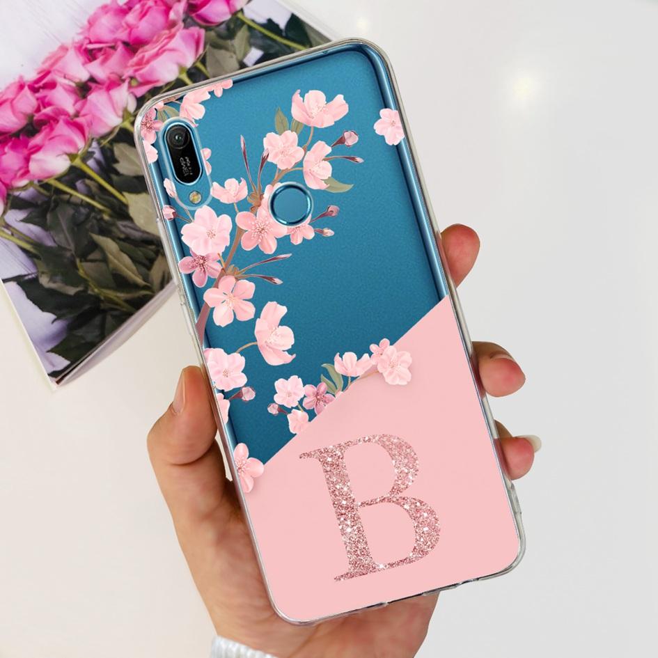 For Huawei Y6s Y6 2019 Case MRD-LX1 MRD-LX3 JAT-L29 JAT-L41 Phone Cover Lovely Letters Clear Bumper For Huawei Y6 Pro 2019 Funda