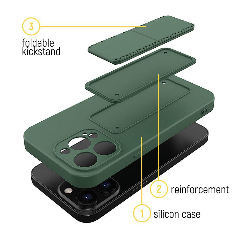 Wozinsky Kickstand Case силиконовый чехол с подставкой Samsung Galaxy S22+ чехол темно-синий