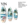 Multi-layer Polished Wood Art 3Pcs Wooden Surfboard Wall Decor, Natural Hanging Sign, Eco-friendly Sculpture Lightweight Tropical Summer Theme