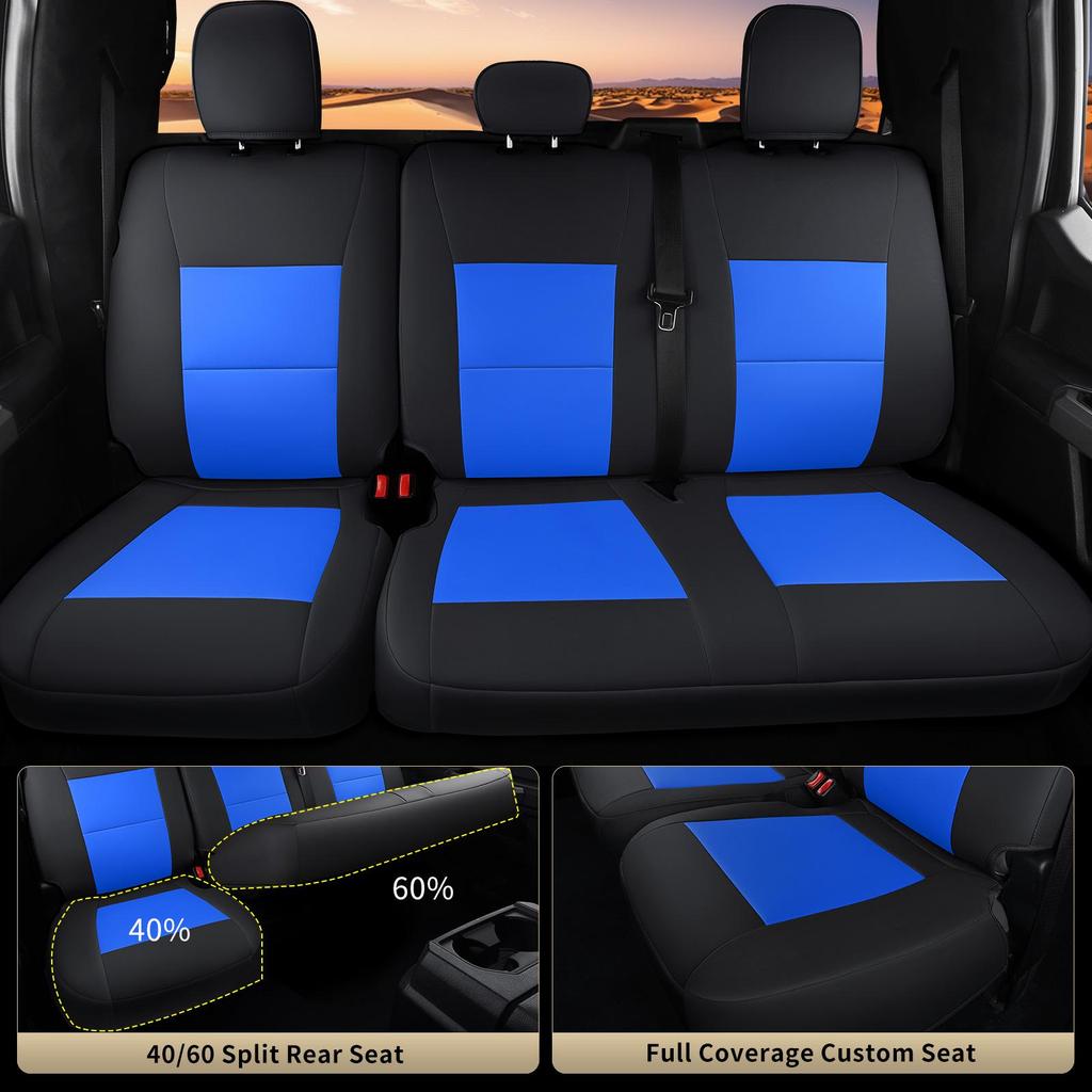Ford Raptor F150 Leather All-Season Seat Cover, Fully Wrapped, Vehicle-Specific Cushion