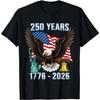 250 лет истории Америки 1776 2026 Двухсотлетие Графическая футболка Унисекс Футболка с коротким рукавом