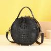 Crocodile-patterned Himalayan Women's Handbag, Round Cake Bag, Large-capacity Crossbody Bag, Summer Single-shoulder Hand-held Organ Bag