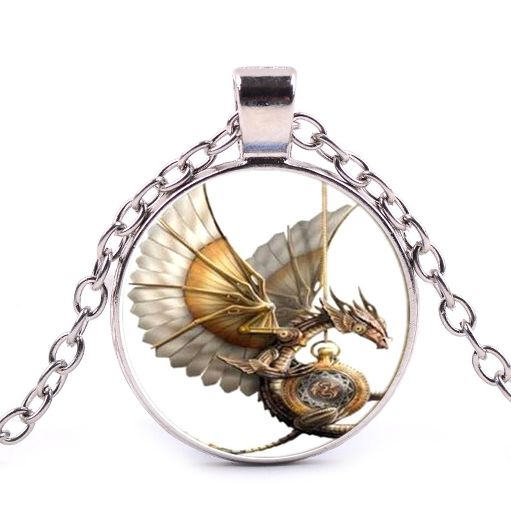 Женское модное круглое ожерелье с подвеской Fly Dragon, простая цепочка для свитера для идеального подарка