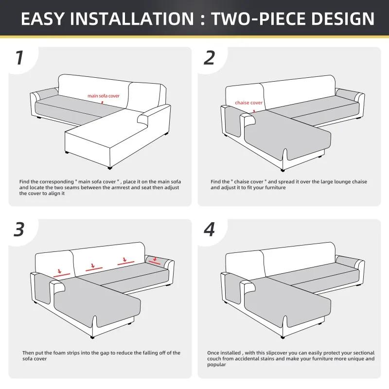 Водоотталкивающий чехол для дивана в форме буквы L, стеганый противоскользящий чехол для дивана в форме буквы U, защитный чехол для мебели в гостиной для собак и кошек