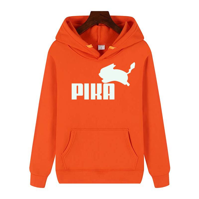 Women Hoodies Japanese Anime Pika  Harajuku Pullover Black White Sweatshirt Spring Autumn Women Casual Streetwear Hoody