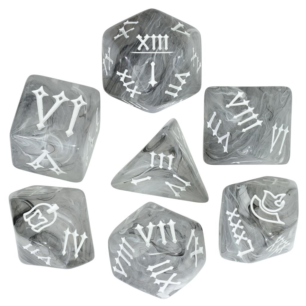 7pcs DND Dice Set Creative Design Roman Number Pattern Polyhedral Dice for Dungeons Game Role Playing Table Games