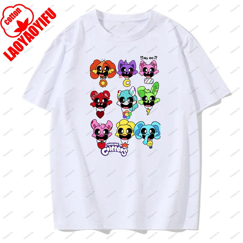 Smiling Critters T-shirts Breathable Camisetas Harajuku Tops Men T Shirt Casual for Daily Wear and Casual Outings