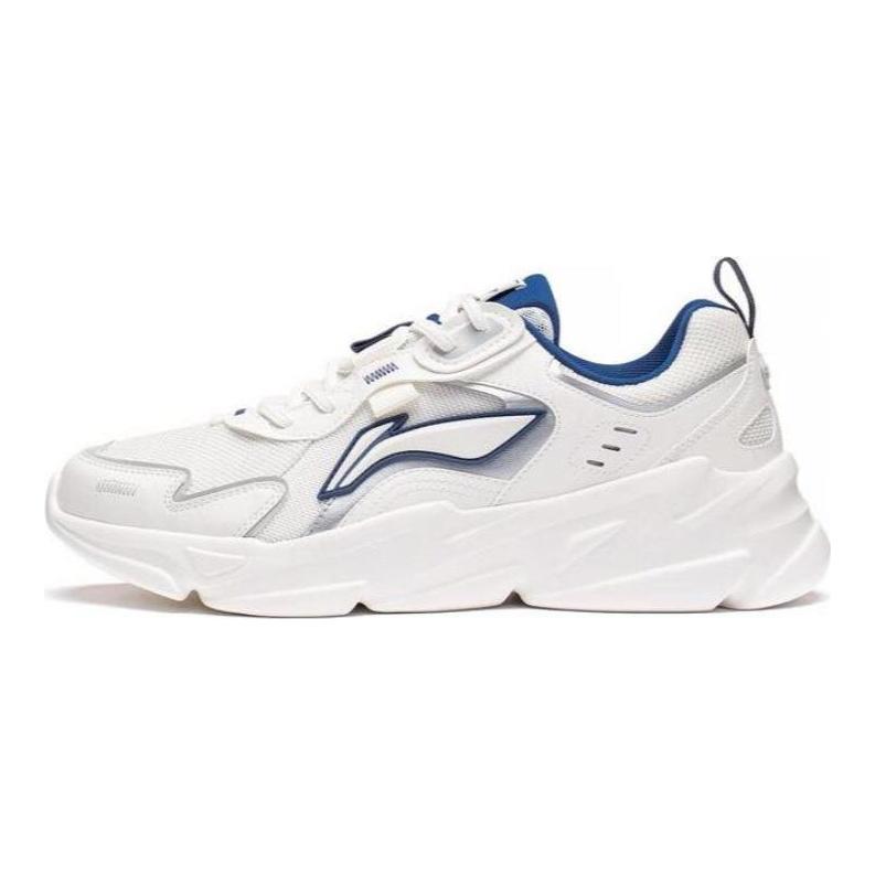 Li Ning Cloud Sea Нескользящие износостойкие Низкие спортивно-повседневные кроссовки Мужские Цвет: Туманно-белый Серебристый AGCT153-2