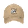 Vintage God of War Game Kratos and Son Baseball Cap for Unisex Women Distressed Denim Sun Cap All Seasons Travel Adjustable Hat Cap