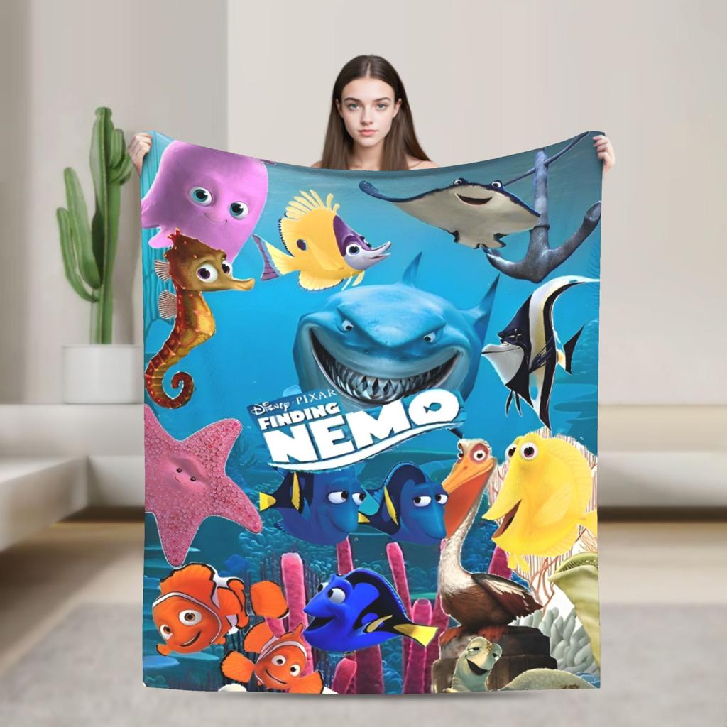 Мягкое одеяло Пикник В поисках Немо Мультфильм Мир моря Плед Фланелевое покрывало Для декора дома Узор Чехол на диван-кровать