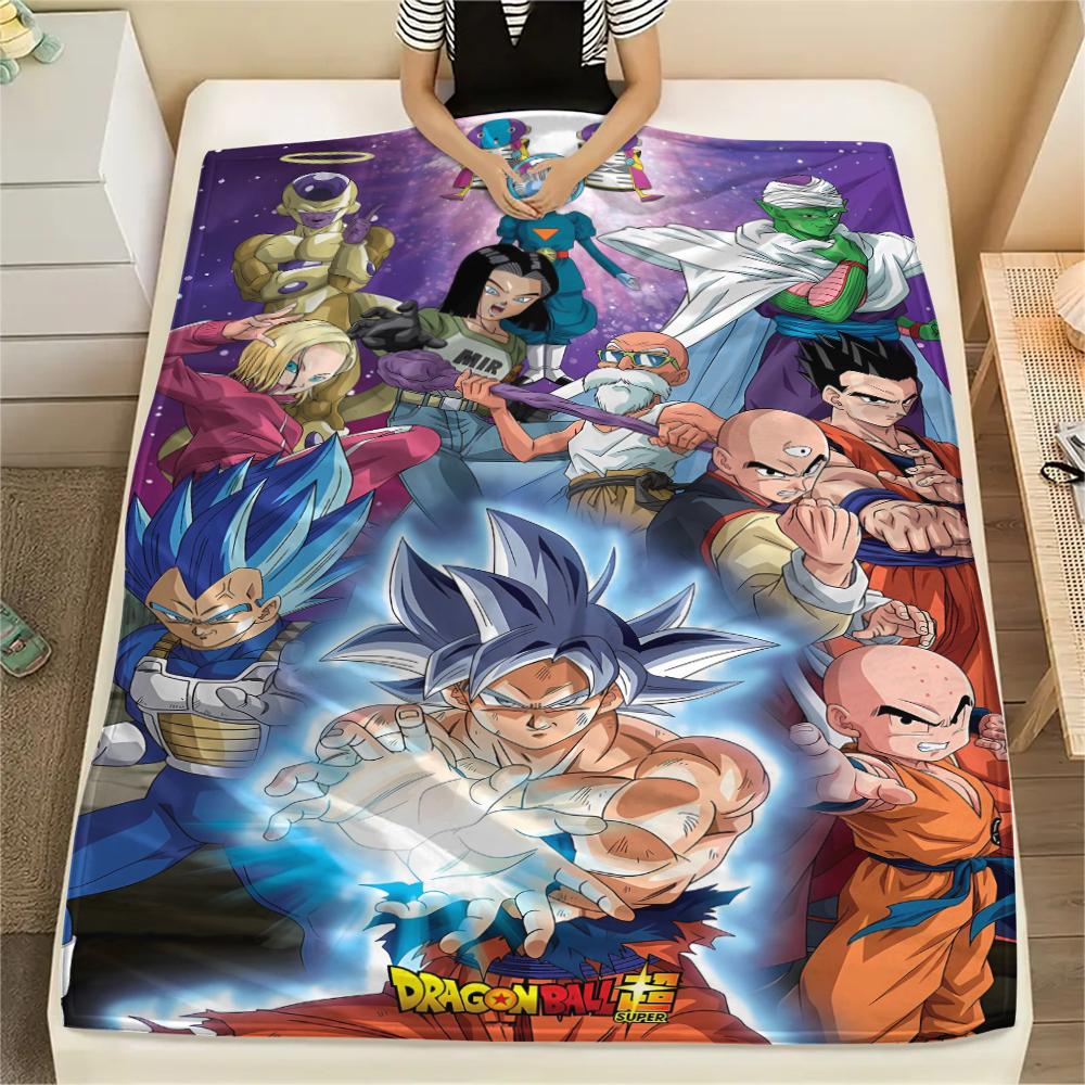 Фланелевое одеяло с принтом персонажей Dragon Ball, Высококачественное, Удобное для всех сезонов, Декор для дома, Тепло и уют, Идеально для рождественских подарков
