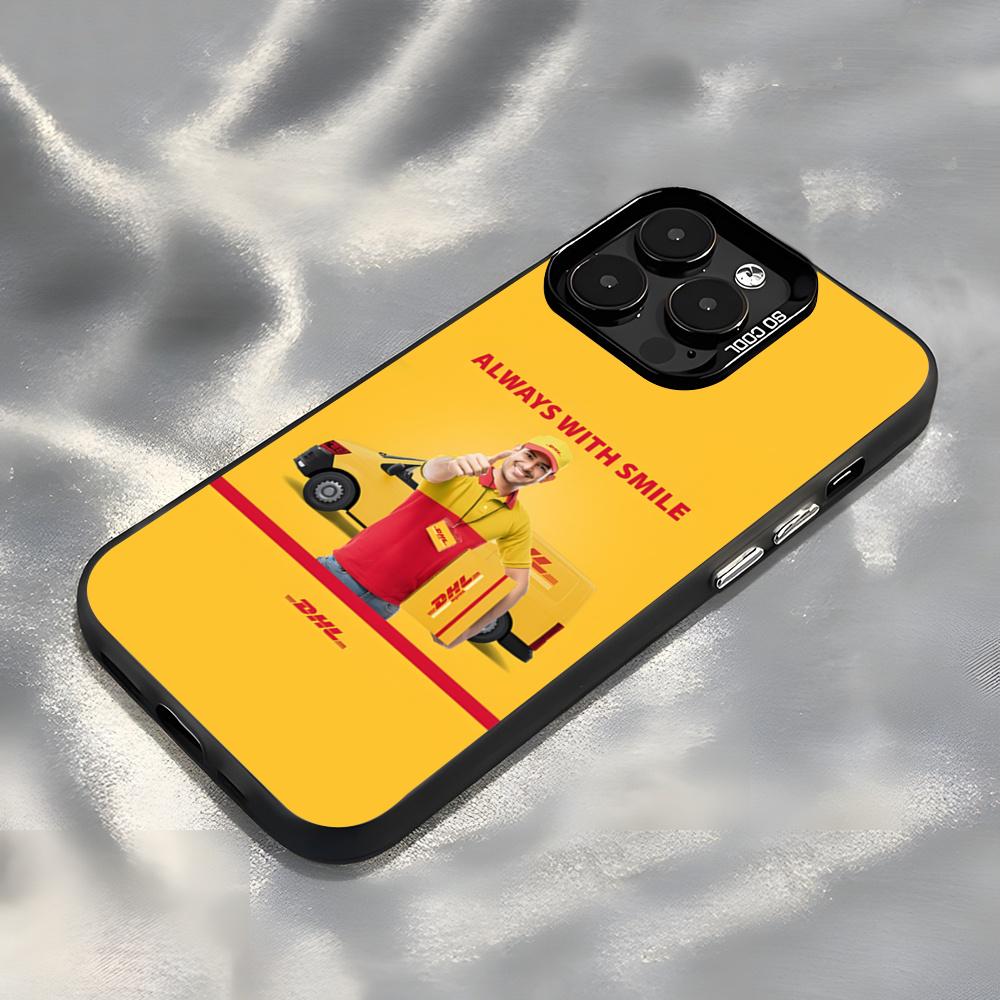Чехол для телефона с логотипом бренда DHL Для IPhone17 Air 16 15 14 Plus 13 12 11 Pro 7 8 XS Max XR Серебристый Черный Бампер