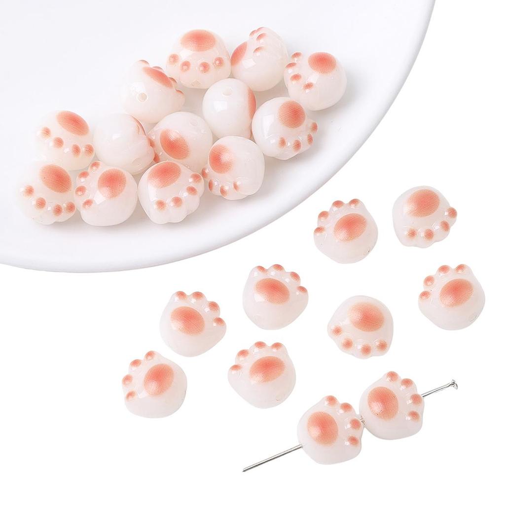 10 шт./пакет акриловые бусины в виде кошачьей лапы для изготовления ювелирных изделий DIY браслет серьги очарование украшения