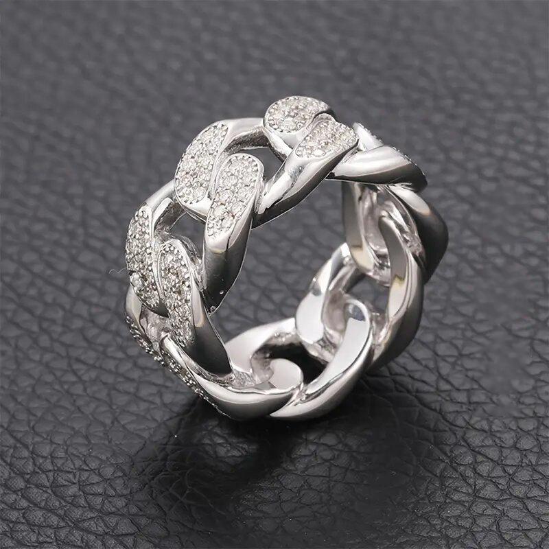 Xiaomi Huitan Luxury Women Ring Chain Design Metal Finger Accessories for Daily Engagement Party Inlaid Dazzling CZ Fashion Jewelry
