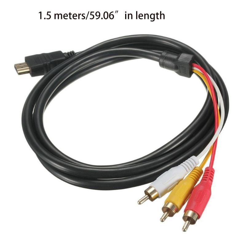 К RCA-кабелю, для HDMI-папы на 3 RCA-папы, видео/аудио AV-кабель, разъем-адаптер, передатчик для HDTV, 5 футов/1,5 м