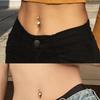 Copper Gem Navel Piercing Zircon Shiny Body Jewelry Fashion Crystal Ball Belly Button Rings  Women