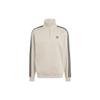 Originals Three Stripes Color Block Logo Stand Collar Long Sleeve Sweatshirt Men Sweatshirt Beige IL2498