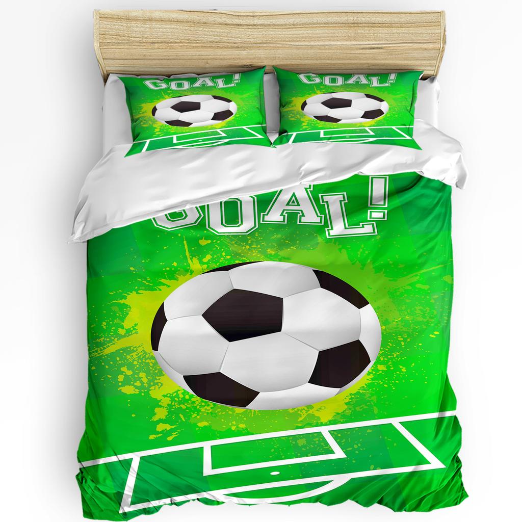 3Pcs Bedding Collection Ice Hockey Playing Field Home Textile Duvet Cover Pillow Case Boy Kid Teen Girl Bedding Covers Collection