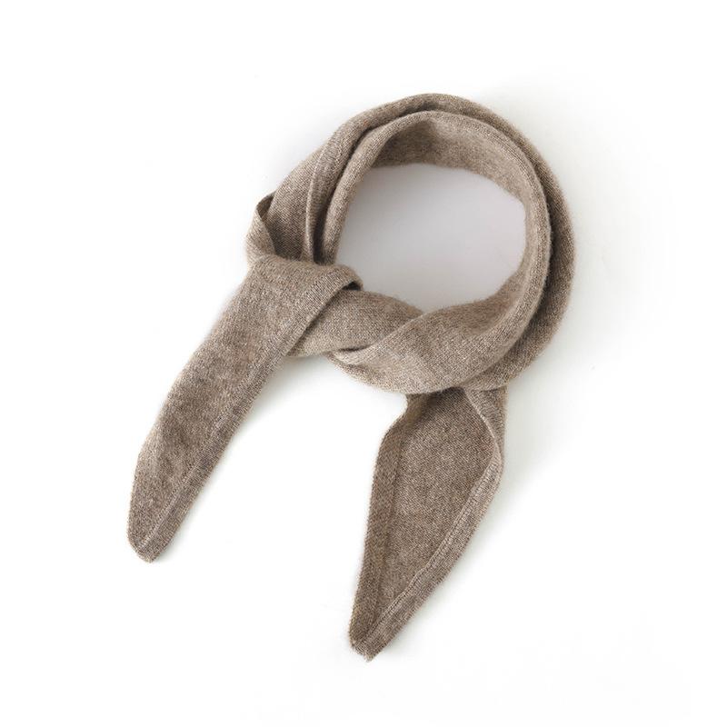 Cashmere Triangle Scarf, Solid Color Small Scarf, Women's Autumn and Winter Korean Version Trendy Warm Decorative Neck Protection, Knitted Scarf