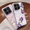 Фиолетовый Цветочный Чехол-Пион Для Xiaomi Redmi Note 15 Pro 4G Funda Redmi Note 14 13 Pro 5G Прозрачный Мягкий Силиконовый Чехол TPU