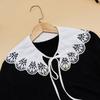 Women Girls Vintage Lolita False Fake Collar Shawl Sweet Ruffles Lace-Up Bow Decorative Necklace Choker Short Poncho