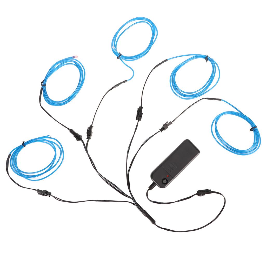 Синий EL провод шумоподавления гибкие декоративные 5 в 1 неоновый свет провод для автомобиля Хэллоуин Рождество 