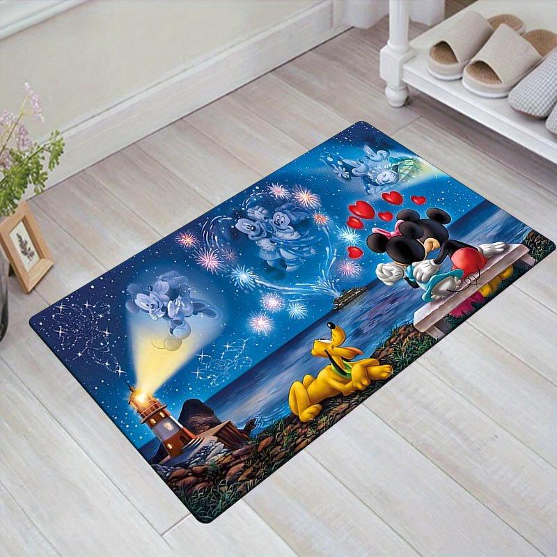 1 шт. Ковер с рисунком Микки Мауса и Минни от Disney, Ковер для зоны, Нескользящий ковер, Ручная стирка, Коврик для пола, Подходит для гостиной, спальни, домашнего декора
