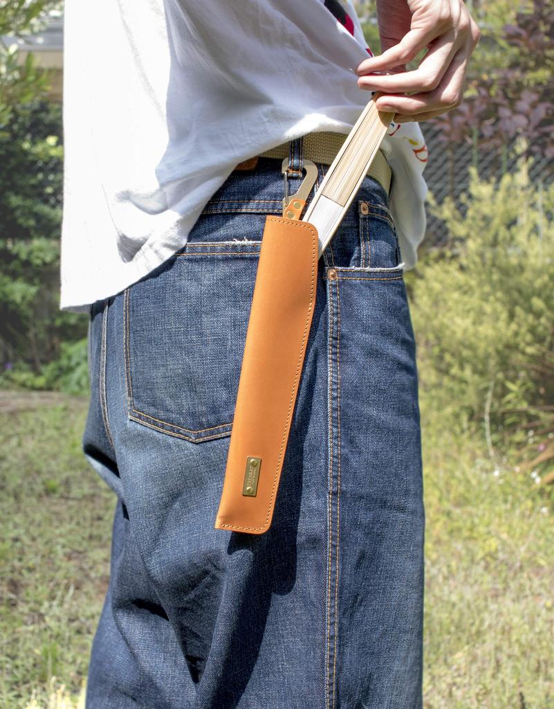 Табарат Фан Фан с Сделано в Японии с Натуральной Кожей Химедзи Размер Чехол, Футляр, Карабин, (Черный, М)