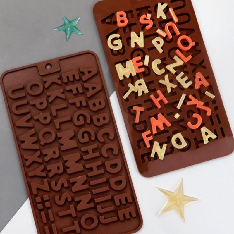 Силиконовые формы для шоколада в виде букв и цифр, инструменты для выпечки, алфавит, цифры, украшения для торта на день рождения, форма для мастики