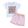 Летняя одежда из 2 предметов для маленьких девочек, топы с короткими рукавами и шортами с короткими рукавами для детей 6, 12, 18, 24 и 3 лет, комплект одежды для малышей