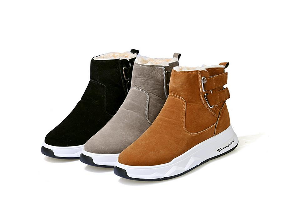 Men's High Top Winter Boots 2024 - New Velvet-Lined Cotton Snow Boots with Thick Soles and Belt Buckle Design