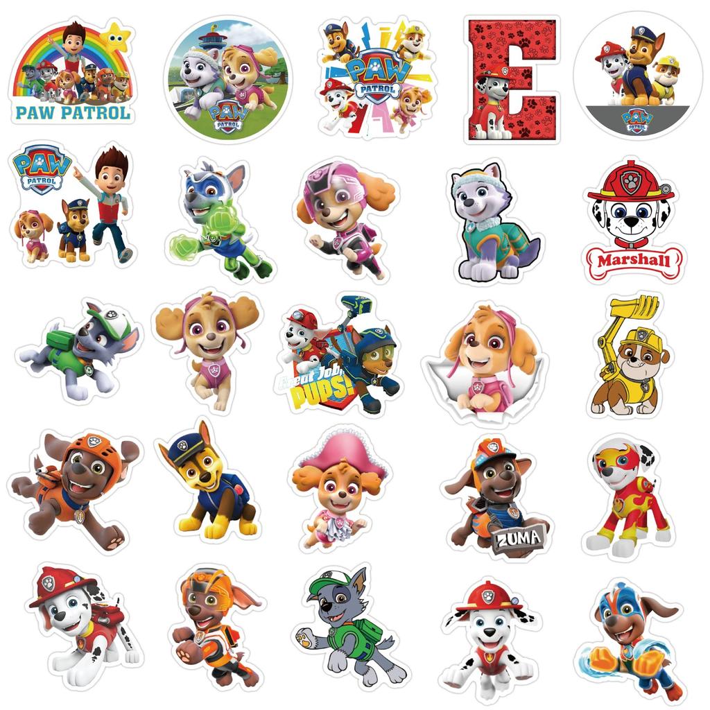 For Paw Patrol Stickers 50 Anime for Paw Patrol Stickers Waterproof Stickers Stylish DIY Stickers Snowboard Suitcase Guitar Car Bicycle Water Bottle