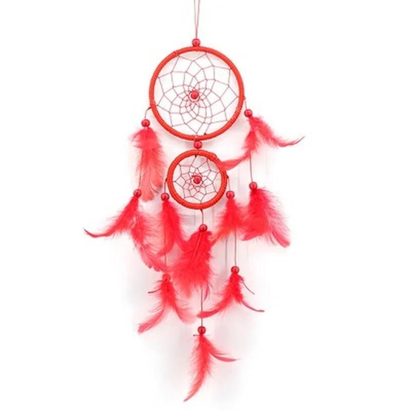 Feather Pendant Decoration Ornament Car Pendant Feather Wind Chimes Decor DIY Handmade Dream Catcher Material Kit