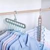 5 шт. Сверхпрочные складные пластиковые вешалки с 9 отверстиями - Противоскользящие, компактные органайзеры для шкафа, многоцелевые вешалки для одежды