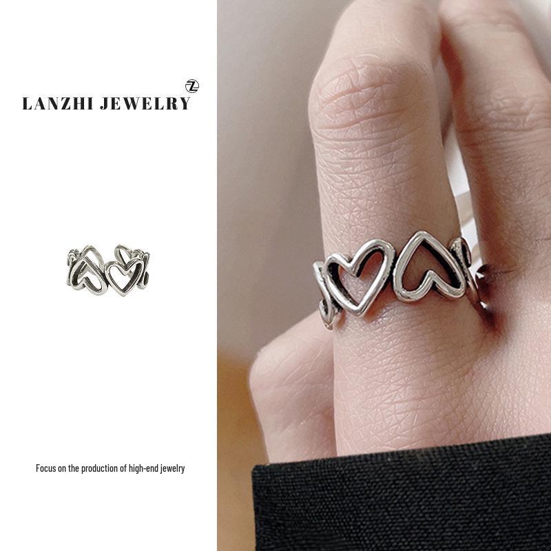 Тайское серебро Женское наборное кольцо - Серебро 925 пробы, Нишевый дизайн, Простые и универсальные украшения