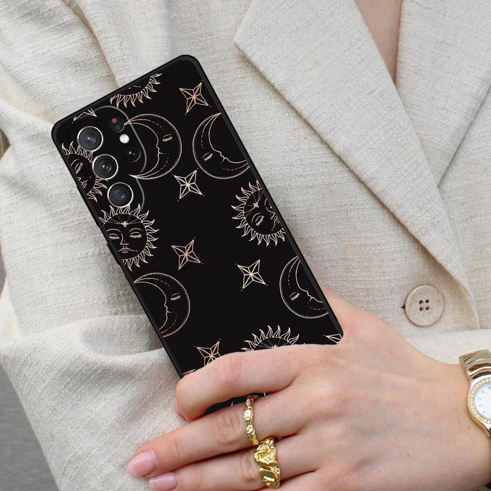 Sun Moon Face Cell Phone Case for Samsung Galaxy S26 Ultra S25 S24 S23 S22 S21 S20 Note10 Cover