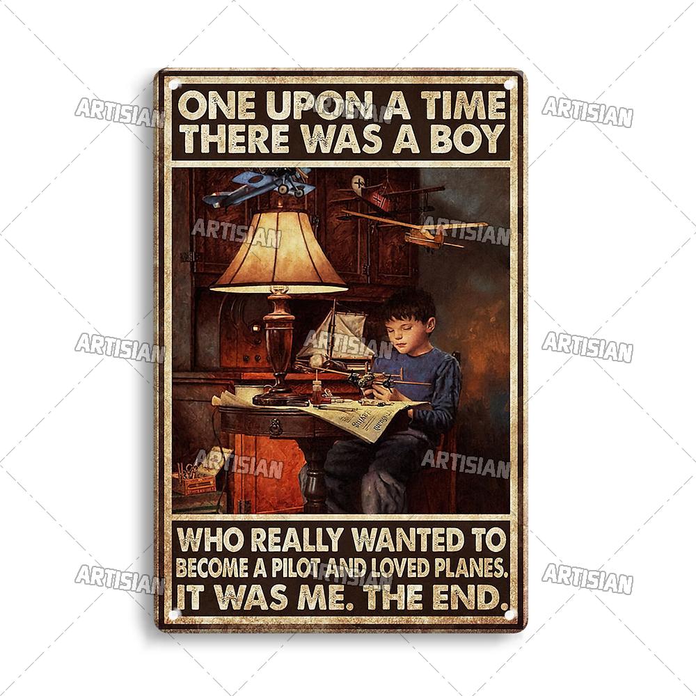 Artisian Flying Metal Sign Pilot Tin Plaque Flight Attendant Decorative Poster Wall Decor Garage Bar Pub Club Hotel Cafe Kitchen