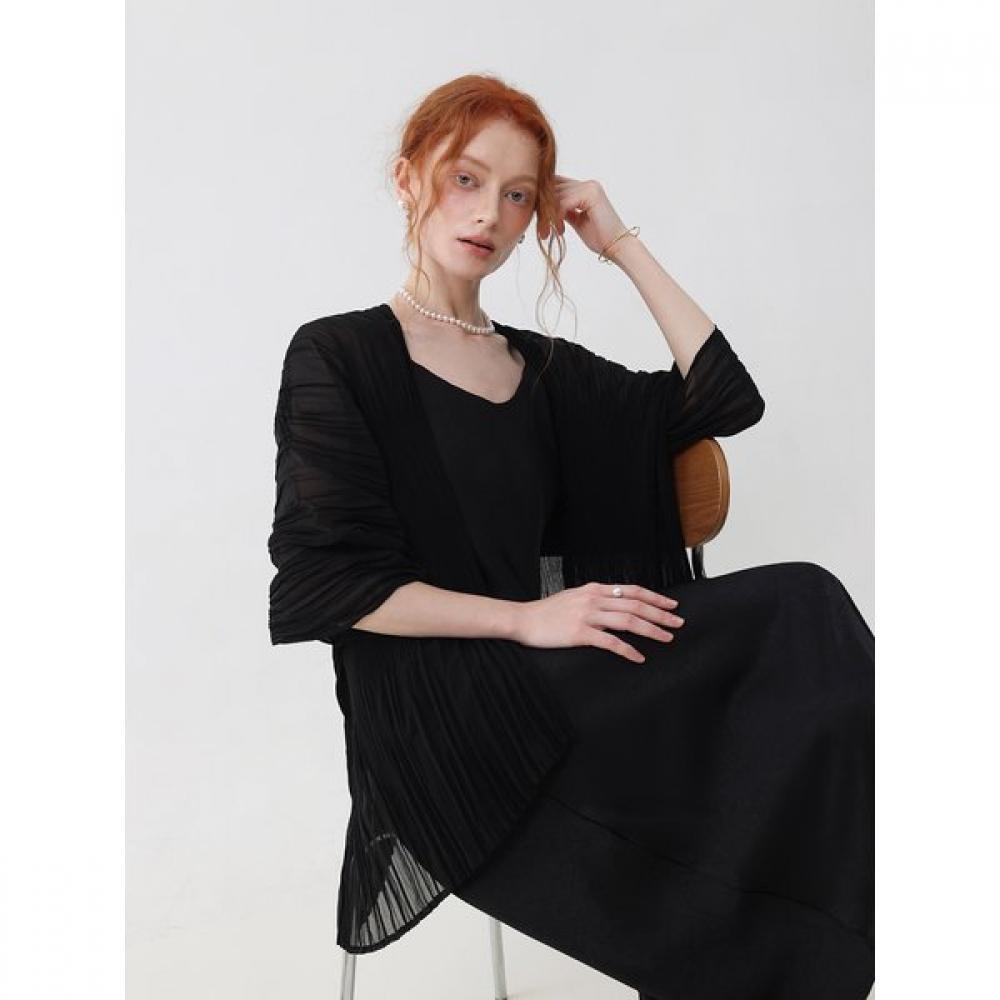 Abang Pleats Puff Cardigan
