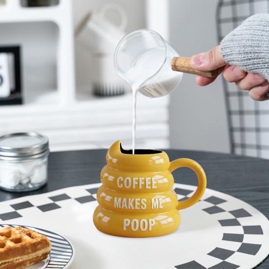 Poop-Shaped Coffee Mug for Coffee Lovers 350ml Hilarious Bathroom Cup Resin Quirky Morning Cup Funny Gag Gifts for Friends