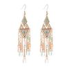 1 пара женских серег с кисточками и блестящими серьгами-каплями из искусственного кристалла для