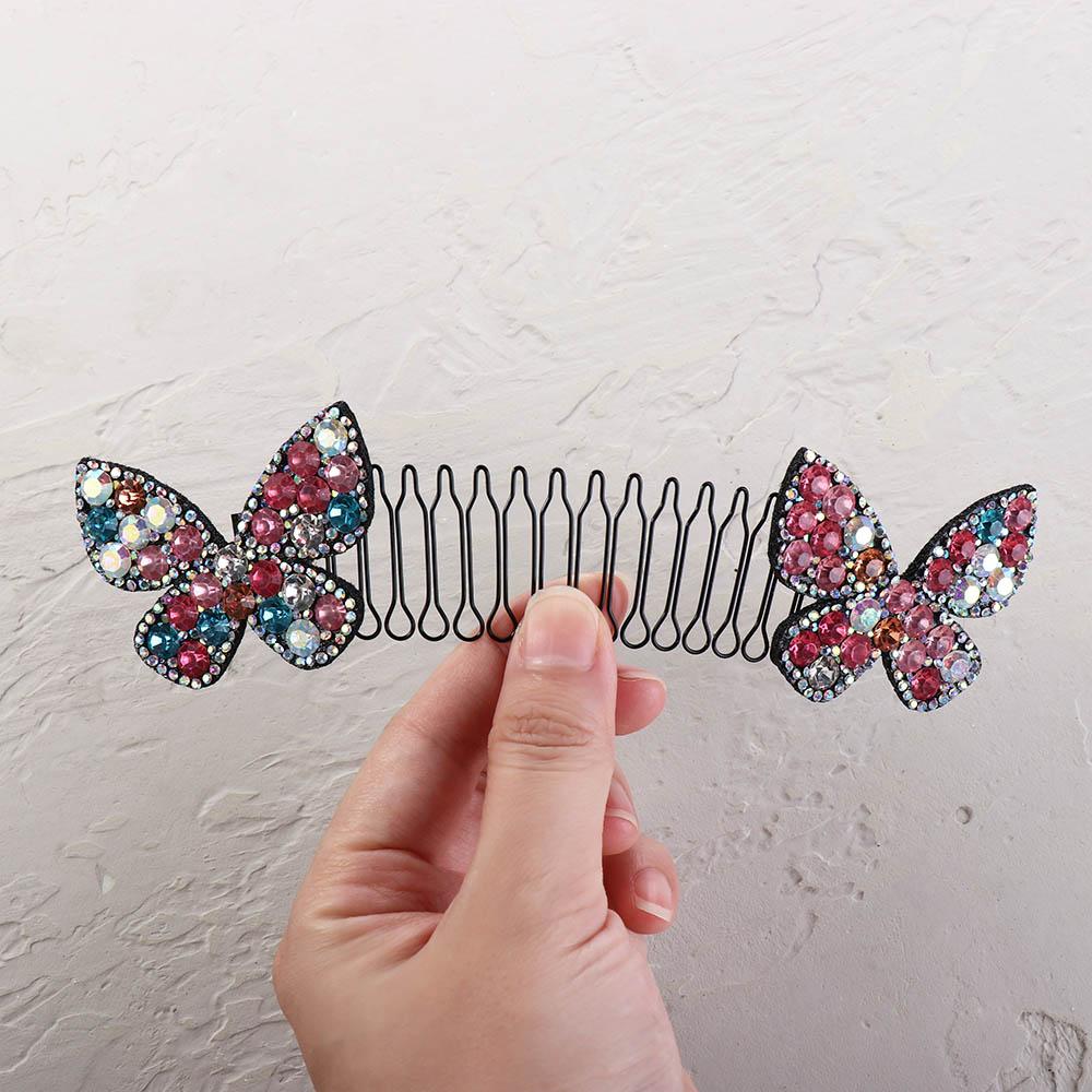 Star Invisible Extra Hair Holder Rhinestone Spring Hair Comb Sweet U Shape Hair Styling Comb Girls