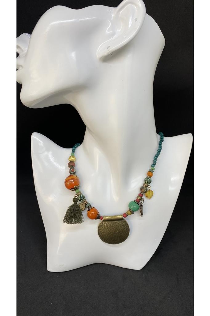 Подарок на день рождения, этническое подлинное хиппи, богемное модное ювелирное ожерелье ручной работы